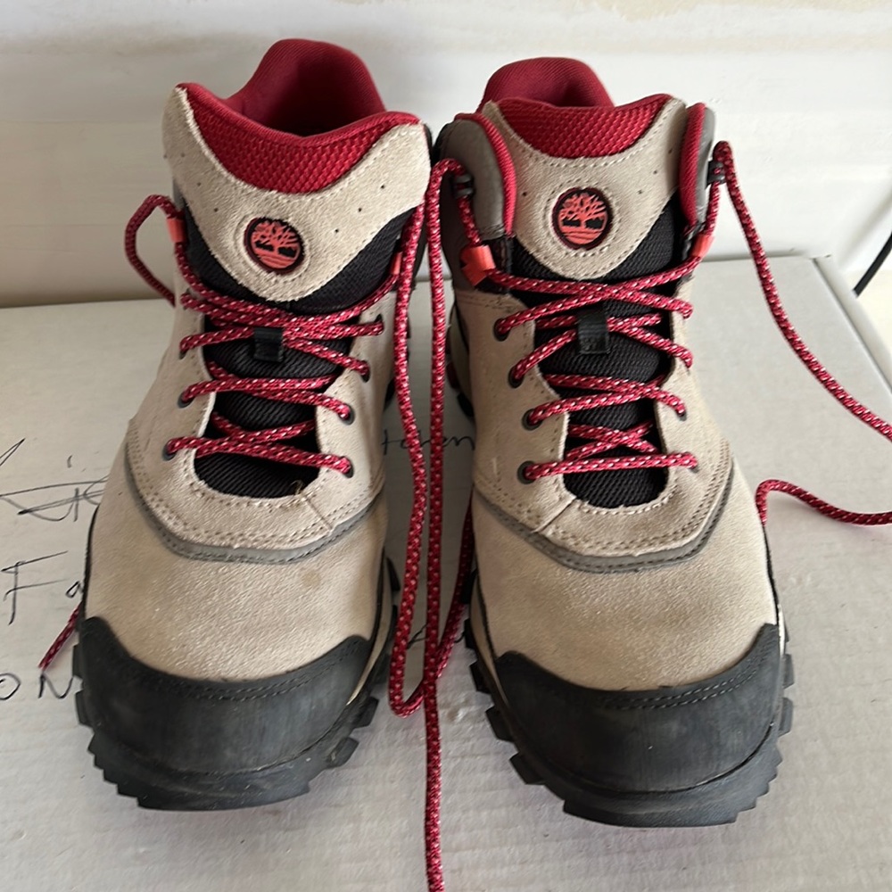 Timberland red and khaki womens hiking shoes